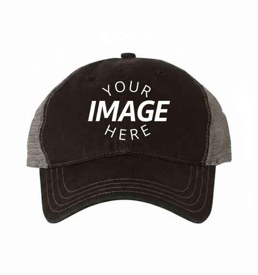 Garment-Washed Trucker Cap Charcoal