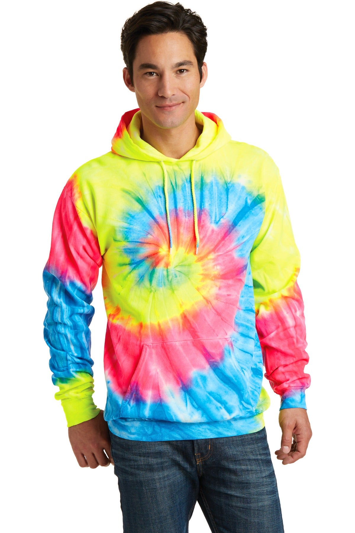 Port & Co Tie-Dye Pullover Hooded Sweatshirt. PC146