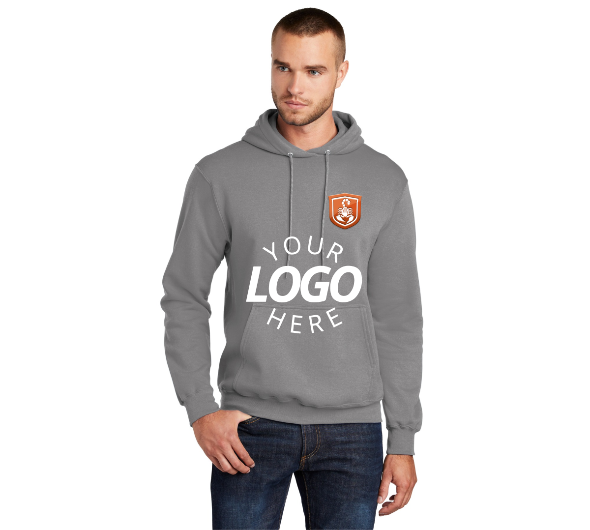 Preview of Custom Port & Co Core Fleece Pullover Hooded Sweatshirt. PC78H