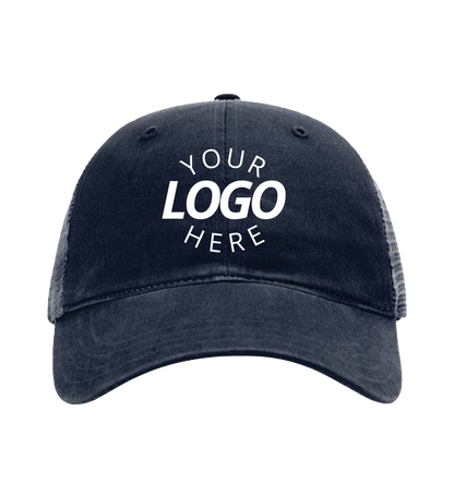 Garment-Washed Trucker Cap Navy
