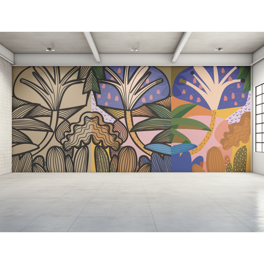 Custom Large Mural Wall 8' x 10' (3 Panels at 40" x 96")