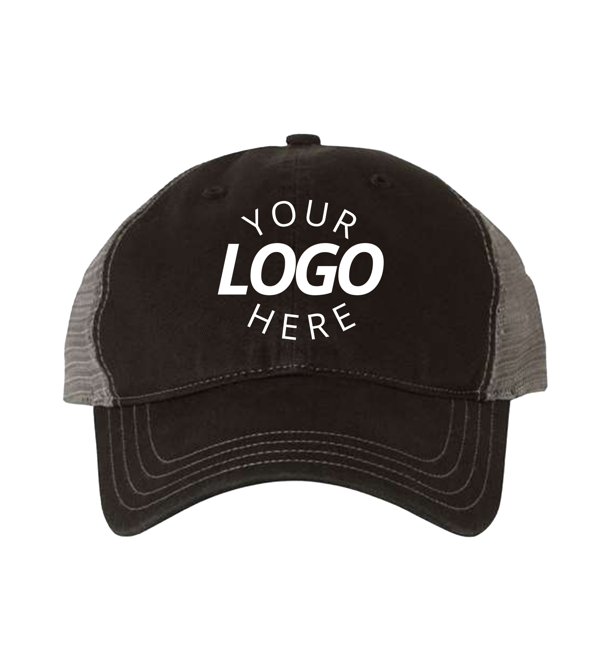 Garment-Washed Trucker Cap Charcoal