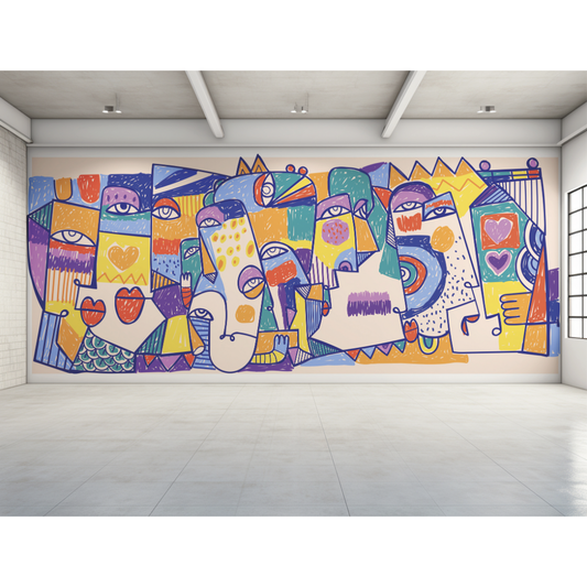 Custom Large Mural Wall Decal 7' x 7' (2 Panels at 42" x 84")