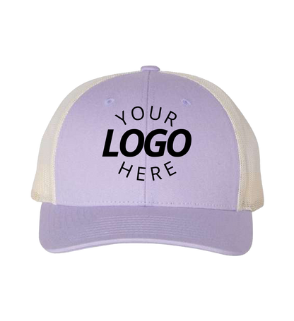 Snapback lilac / birch trucker cap with logo on the front